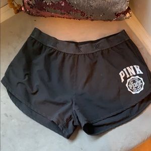 black athletic shorts